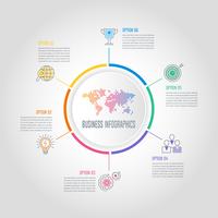 Opción de concepto de negocio de diseño infográfico con 6 opciones, partes o procesos. vector