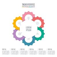 infographic design business concept with 6 options. vector