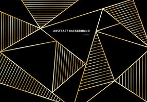 Luxury gold polygonal pattern on black vector