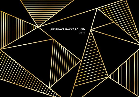 Luxury gold polygonal pattern on black