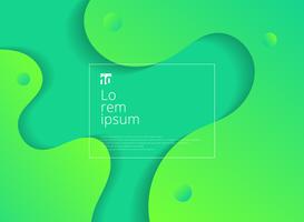 Geometric dynamic green gradient with fluid shapes vector