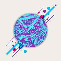 Liquid blue and purple circle geometric pattern vector