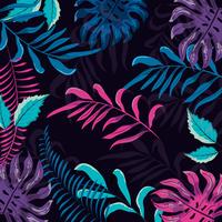 Colorful tropical floral pattern vector