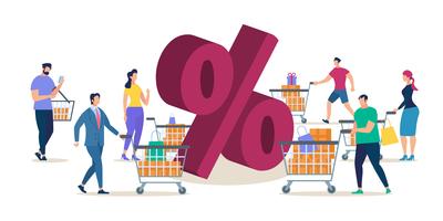Shopping at Store Sale  vector