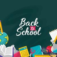 Back to School design with blackboard and school items vector