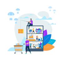 Online Shopping and Delivery vector