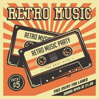 Retro Casette Tapes Vintage Signage vector