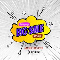 Cartoon style sale banner vector