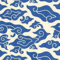 Blue Silhouette Megamendung Batik Pattern vector