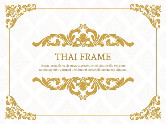 Gold Elegant Thai Themed Border Frame