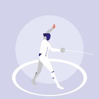 person practicing fencing  vector