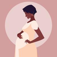 pregnant african american woman  vector
