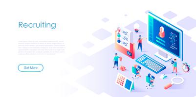 Isometric concept of Recruiting for banner and website vector