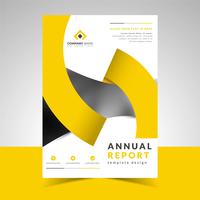 Annual Report Template with Creative Design Ribbon vector