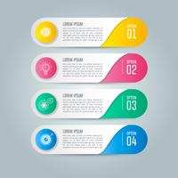 Concepto de negocio de diseño infográfico con 4 opciones, piezas o procesos. vector