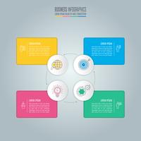 Concepto de negocio de diseño infográfico con 4 opciones, piezas o procesos. vector