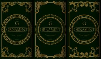 Set of luxury Golden and Green Package Templates vector