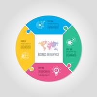 Concepto de negocio de diseño infográfico con 4 opciones, piezas o procesos. vector