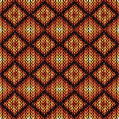 Geometric diamond knitted pattern