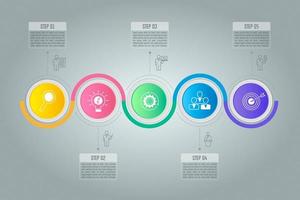 Concepto creativo para infografía con 5 opciones, partes o procesos. vector