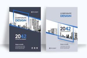 Vertical City Background Business Book Cover Design Template 