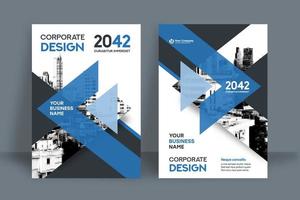 Arrow Blue City Background Business Book Cover Design Template 