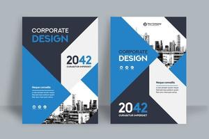 Plantilla de diseño de portada de libro de negocios de fondo de la ciudad vector