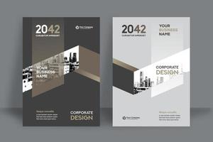Fondo de ciudad neutral moderna Plantilla de diseño de portada de libro de negocios vector
