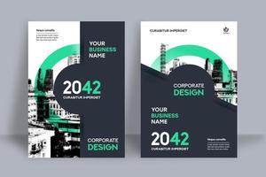 Plantilla de diseño de portada de libro de negocios de fondo de la ciudad vector