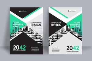 Plantilla de diseño de portada de libro de negocios de fondo de la ciudad vector