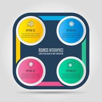 infographic design business concept with 4 options, parts or processes. vector