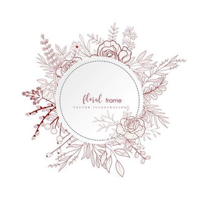 Winter Floral frame design 