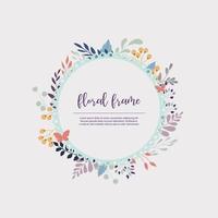 Multi-Colored Wildflower Floral frame design vector