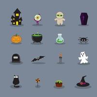 set of Halloween illustrations vector