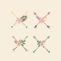 floral arrows collection vector