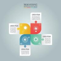 Timeline infographic concept with 4 options vector