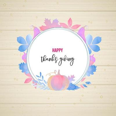 Watercolor Style Thanksgiving frame design