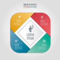 Square infographic business concept with 4 options. vector