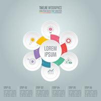 Concepto de negocio de diseño infográfico con 6 opciones. vector