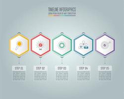 Concepto de negocio de infografía con 5 opciones. vector