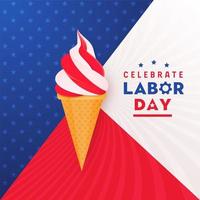 Ice Cream Labor Day Celebration Banner vector