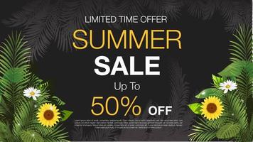 Floral Summer Sale Discount  Poster vector