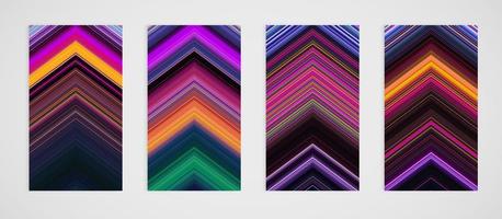 Colorful set of four line pattern vector