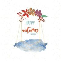 Happy Autumn watercolor greeting card vector