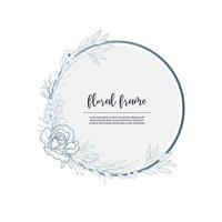 hand drawn circular floral  frame vector