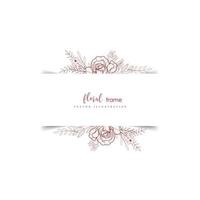 outline floral border with space for text vector