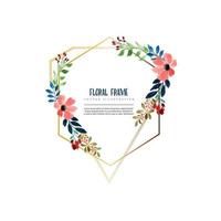 watercolor geometrical floral frame vector