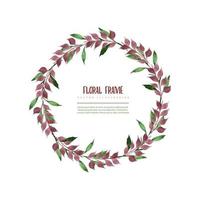 Watercolor floral wreath vector