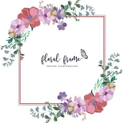 elegant square floral frame