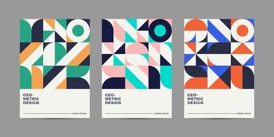 Retro Geometric Covers Design vector